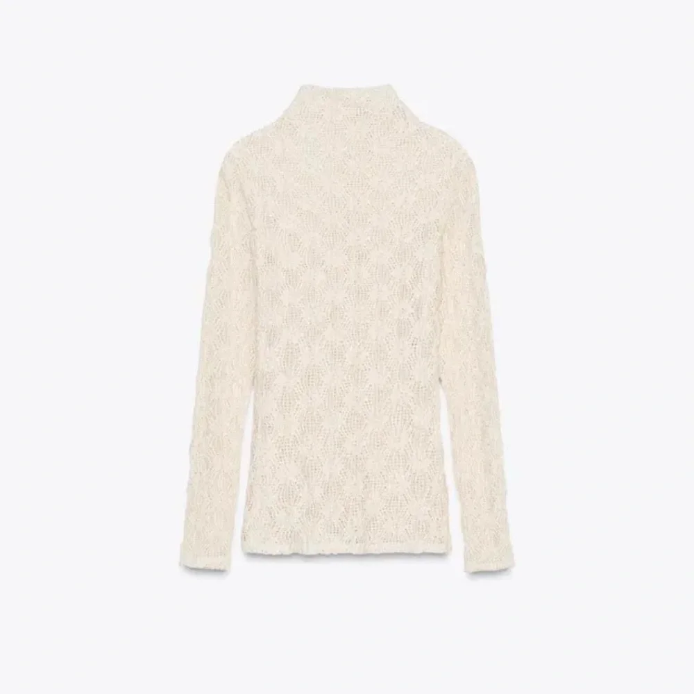 Zara lace‎ top with stand up collar